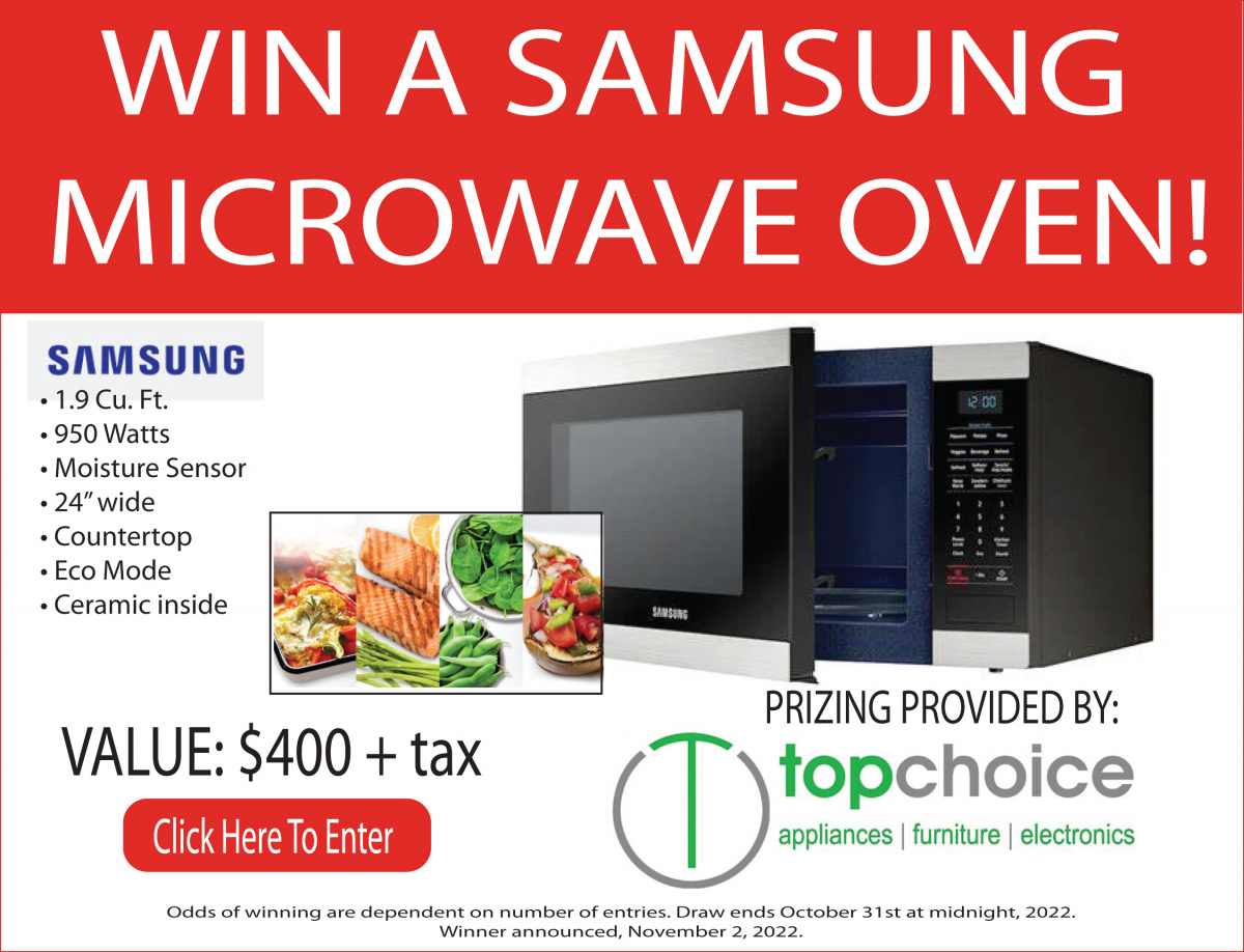 ENTER HERE: Win a Samsung Microwave Oven from Top Choice Electronics