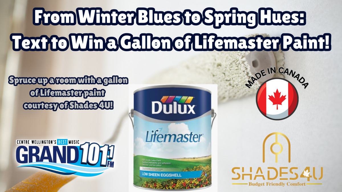 TEXT TO WIN: From Winter Blues to Spring Hues: Win a Gallon of Lifemaster Paint from Shades 4U!