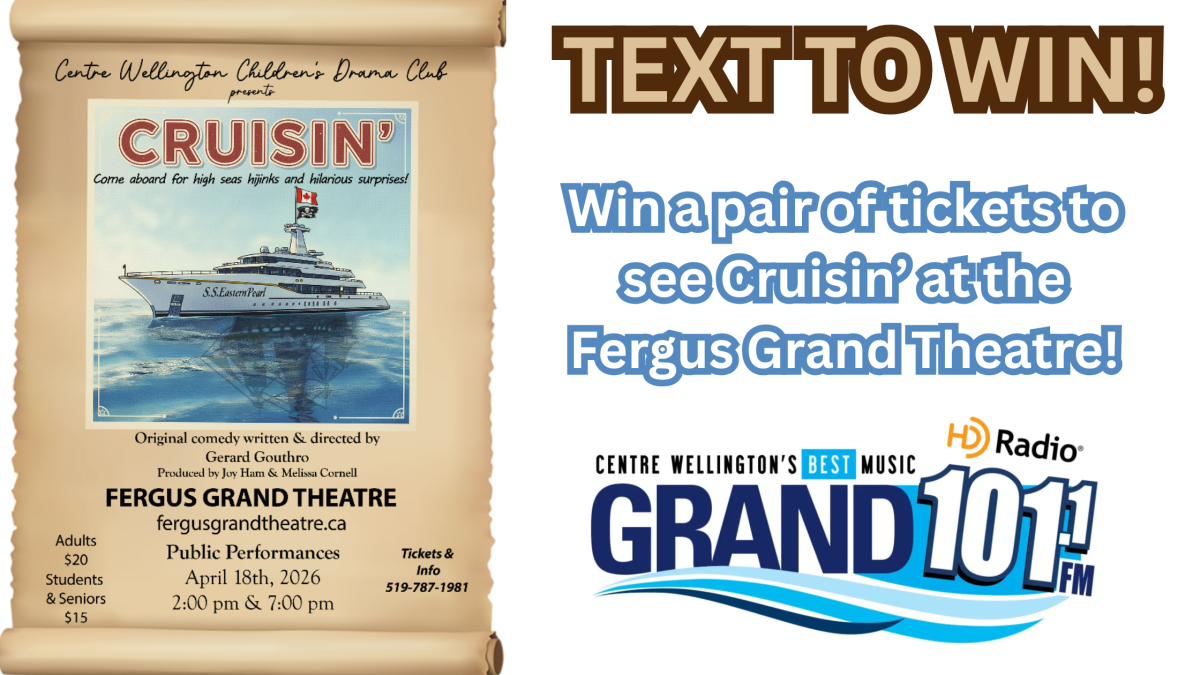 TEXT TO WIN: Win a pair of tickets to see Cruisin' at the Fergus Grand Theatre!